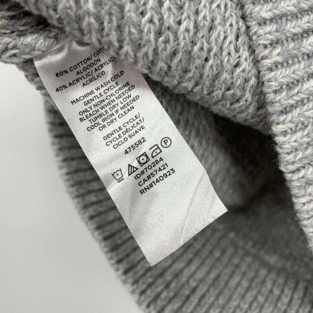 Ann Taylor LOFT Sweater Gray Pullover Knit Crew Neck Split Back - Picture 6 of 9